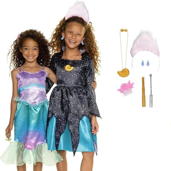 Disney Live Action Movie Film The Little Mermaid Ariel & Ursula Costume set 4-6 - Picture 1 of 5